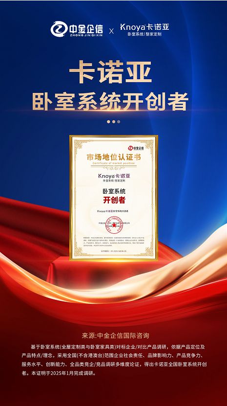 Bsports必一体育卡诺亚家居荣获“寝室体系创始者”认证晋级寝室体系中心IP(图1)